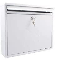 Sterling MB02 Elegance - Buzón de Pared (Acero galvanizado- con Cerradura)- Blanco- 36x31x10cm